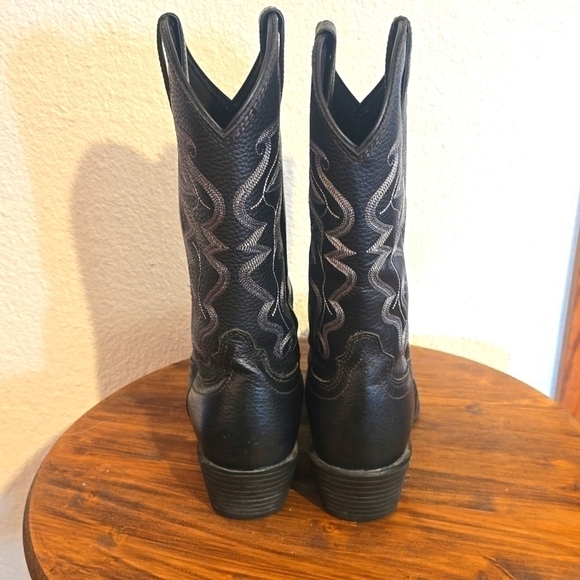 Justin| Mens Black All Star Western Boots Leather Cowboy J Flex Comfort Sz.8.5D main image 4